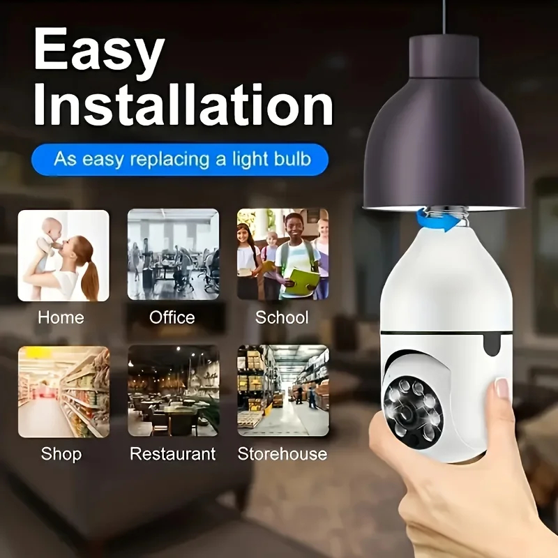 Caméra de surveillance avec ampoule LED
