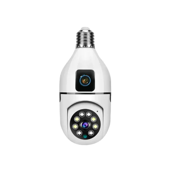Caméra de surveillance  double objectif ampoule