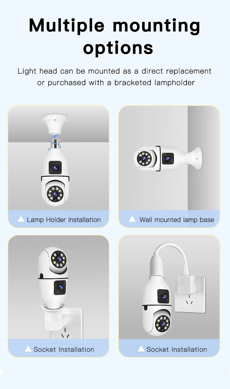 Caméra de surveillance  double objectif ampoule