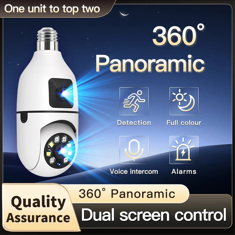 Caméra de surveillance  double objectif ampoule